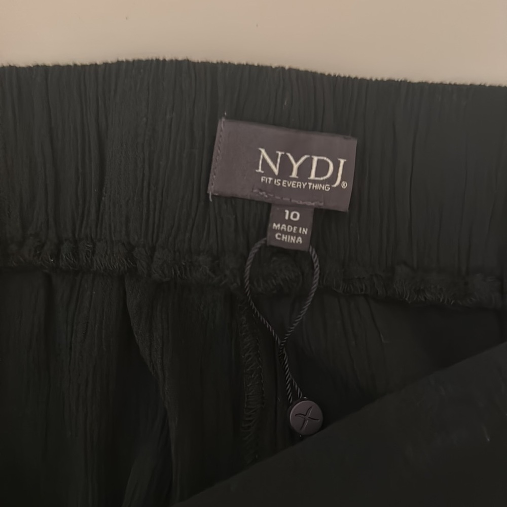 NYDJ Women’s Gauze Wide Leg Pull On Ankle Pants New Black Size 10 - Picture 8 of 12